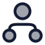 Hierarchycircle icon with duotone rounded style