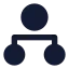 Hierarchycircle icon with solid sharp style