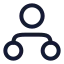 Hierarchycircle icon with stroke rounded style