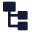 Hierarchysquare icon with solid sharp style