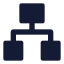 Hierarchysquare icon with solid sharp style