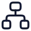Hierarchysquare icon with stroke rounded style