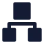 Hierarchysquare icon with solid sharp style