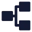 Hierarchysquare icon with solid sharp style