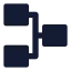 Hierarchysquare icon with solid sharp style