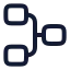 Hierarchysquare icon with stroke rounded style