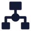Hierarchysquare icon with solid sharp style