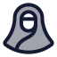 Hijab icon with duotone rounded style