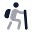 Hiking icon with bulk rounded style