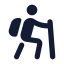 Hiking icon with solid standard style