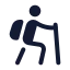 Hiking icon with stroke rounded style