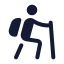 Hiking icon with stroke standard style