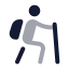 Hiking icon with twotone rounded style