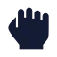 Hold icon with solid sharp style