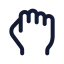 Hold icon with stroke rounded style