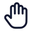 Hold icon with stroke rounded style