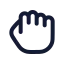 Hold icon with stroke rounded style