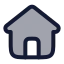Home icon with duotone rounded style