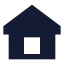 Home icon with solid sharp style