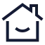 Home icon with stroke sharp style