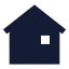 Home icon with solid sharp style