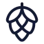 Hop icon with stroke rounded style