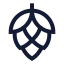 Hop icon with stroke sharp style
