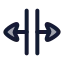 Horizontalresize icon with duotone rounded style