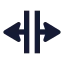 Horizontalresize icon with solid sharp style