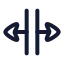 Horizontalresize icon with stroke rounded style