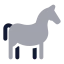 Horse icon with bulk rounded style