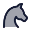 Horsehead icon with duotone rounded style