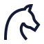 Horsehead icon with stroke sharp style