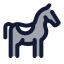 Horsesaddle icon with duotone rounded style