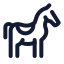 Horsesaddle icon with stroke rounded style