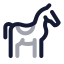 Horsesaddle icon with twotone rounded style