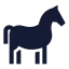 Horse icon with solid sharp style