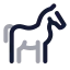 Horse icon with twotone rounded style