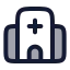 Hospital icon with duotone rounded style
