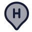 Hospitallocation icon with duotone rounded style