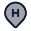 Hospitallocation icon with duotone standard style