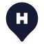 Hospitallocation icon with solid sharp style
