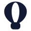 Hotairballoon icon with solid rounded style