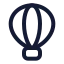 Hotairballoon icon with stroke rounded style
