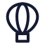 Hotairballoon icon with stroke sharp style