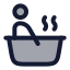 Hottube icon with duotone rounded style