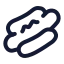 Hotdog icon with stroke rounded style