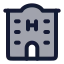 Hotel icon with duotone rounded style