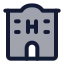 Hotel icon with duotone standard style