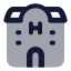 Hotel icon with bulk rounded style